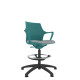 Turquoise Perforated Shell Draughtsman With Black Swivel Base